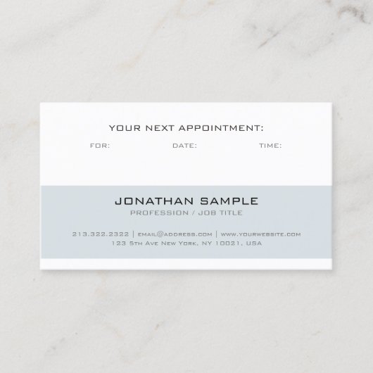 Herinnering voor benoeming Moderne, stijlvolle een Afsprakenkaartje (Voorkant)