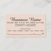 herinnering voor benoeming mooie bloemen afsprakenkaartje (Achterkant)