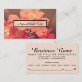 herinnering voor benoeming mooie bloemen afsprakenkaartje (Voorkant / Achterkant)