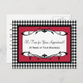 Herinnering voor benoeming Samba Red Houndstooth Briefkaart (Voorkant / Achterkant)