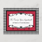 Herinnering voor benoeming Samba Red Houndstooth Briefkaart (Voorkant)