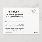Herinnering voor benoeming van Dentist Briefkaart (Achterkant)