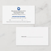 Herinnering voor benoeming van Dentist | tandheelk Visitekaartje (Voorkant / Achterkant)