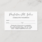 Herinnering voor benoeming van Dog Groomer Pet Sit Visitekaartje (Achterkant)