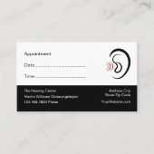 Herinnering voor benoeming van Ear Doctor Hearing Afsprakenkaartje (Voorkant)