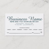 Herinnering voor benoeming van gestolen glas afsprakenkaartje (Achterkant)