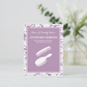 Herinnering voor benoeming van moderne Paarse Flor Briefkaart (Staand voorkant)