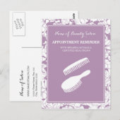 Herinnering voor benoeming van moderne Paarse Flor Briefkaart (Voorkant / Achterkant)