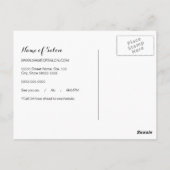 Herinnering voor benoeming van moderne Paarse Flor Briefkaart (Achterkant)