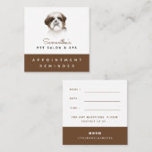 Herinnering voor benoeming van waterverf Shih Tzu  Vierkante Visitekaartje (Voorkant / Achterkant)