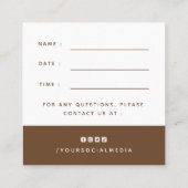 Herinnering voor benoeming van waterverf Shih Tzu  Vierkante Visitekaartje (Achterkant)