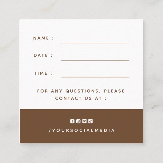 Herinnering voor benoeming van waterverf Shih Tzu  Vierkante Visitekaartje (Achterkant)