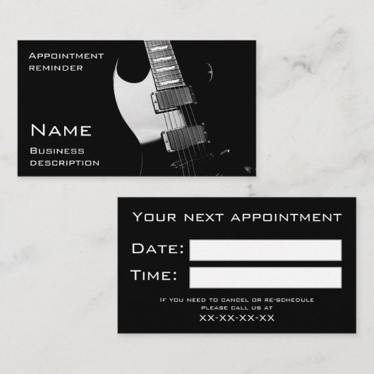 Herinnering voor benoeming visitekaartje (Voorkant / Achterkant)