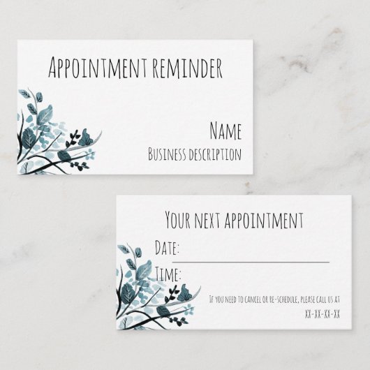 Herinnering voor benoeming visitekaartje (Voorkant / Achterkant)