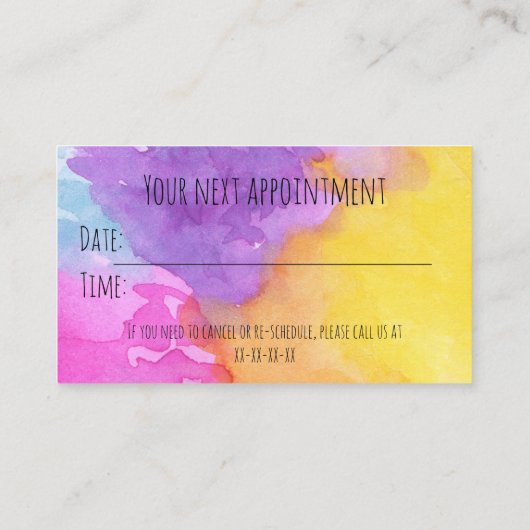 Herinnering voor benoeming visitekaartje (Achterkant)