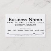 herinnering voor benoeming voor crisishaard textuu afsprakenkaartje (Achterkant)