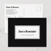 Herinnering voor benoeming voor moderne zwarte en briefkaart (Voorkant / Achterkant)