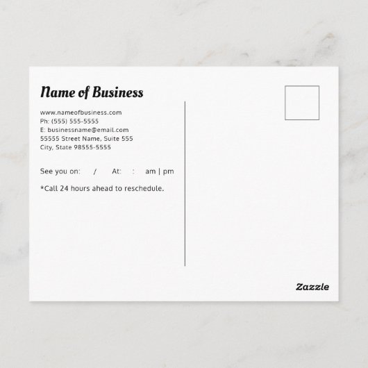 Herinnering voor benoeming voor moderne zwarte en  briefkaart (Achterkant)