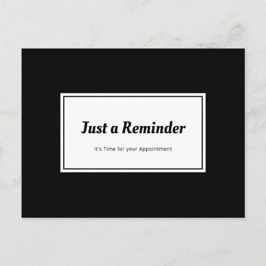 Herinnering voor benoeming voor moderne zwarte en briefkaart (Voorkant)