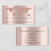 Herinnering voor benoeming Word Map Travel Agency Visitekaartje (Voorkant / Achterkant)