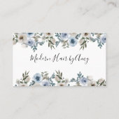 Herinnering voor blauwe Waterverf Floral Appointme Visitekaartje (Achterkant)