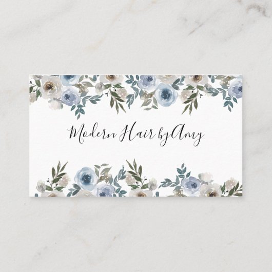 Herinnering voor blauwe Waterverf Floral Appointme Visitekaartje (Achterkant)