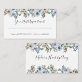 Herinnering voor blauwe Waterverf Floral Appointme Visitekaartje (Voorkant / Achterkant)