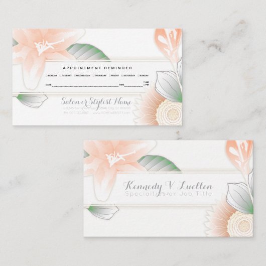 herinnering voor bloemenafspraak afsprakenkaartje (Voorkant / Achterkant)