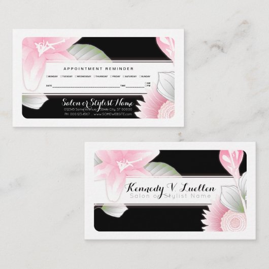 herinnering voor bloemenafspraak afsprakenkaartje (Voorkant / Achterkant)