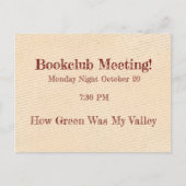 Herinnering voor bookclub briefkaart (Voorkant)