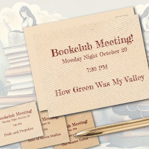 Herinnering voor bookclub briefkaart