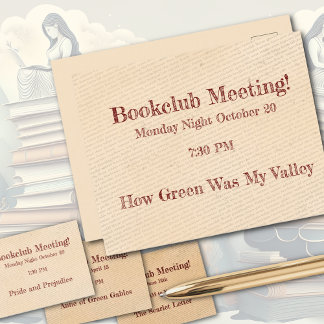 Herinnering voor bookclub briefkaart