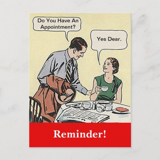 Herinnering voor briefkaart-retro-koppeling briefkaart (Voorkant)