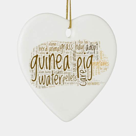 Herinnering voor cavia's Word Cloud Keramisch Ornament (Rechts)