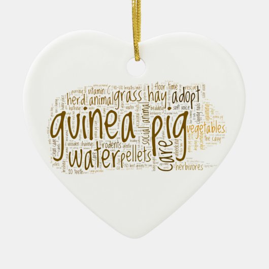 Herinnering voor cavia's Word Cloud Keramisch Ornament (Voorkant)
