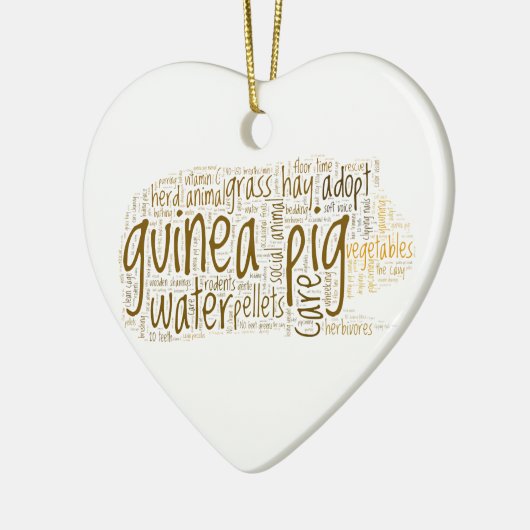 Herinnering voor cavia's Word Cloud Keramisch Ornament (Links)