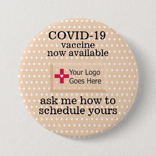 Herinnering voor Faux-kleefmiddel Bandage-COVID-va Ronde Button 7,6 Cm