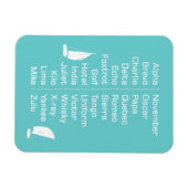 Herinnering voor fonetisch alfabet met zeilboten magneet (Horizontaal)