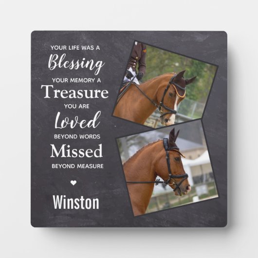 Herinnering voor foto's van paarden - Paardenverli Fotoplaat (Voorkant)