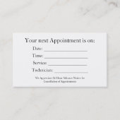 Herinnering voor generieke afspraak visitekaartje (Voorkant)