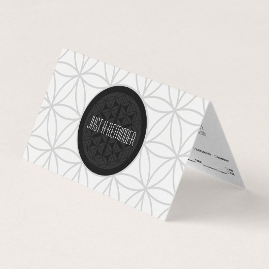 herinnering voor heilige geometrie gevouwen afspra visitekaartje (Voorkant)