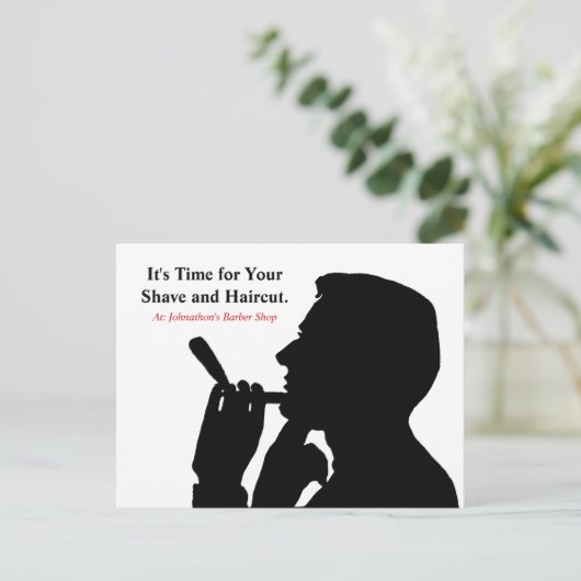 Herinnering voor herbenoeming van Clean Shave Barb Briefkaart (Staand voorkant)