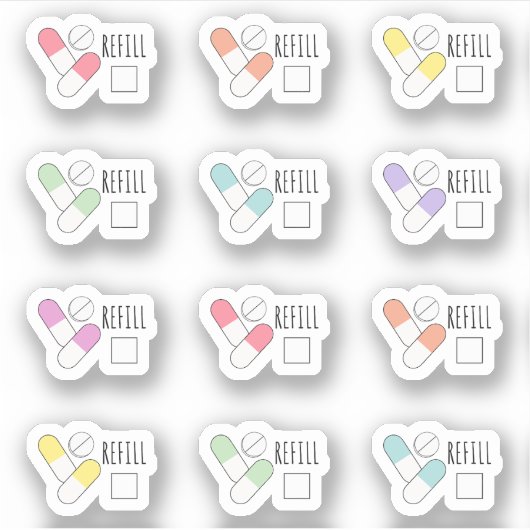 Herinnering voor het bijvullen van medicijnen Medi Sticker (Voorkant)