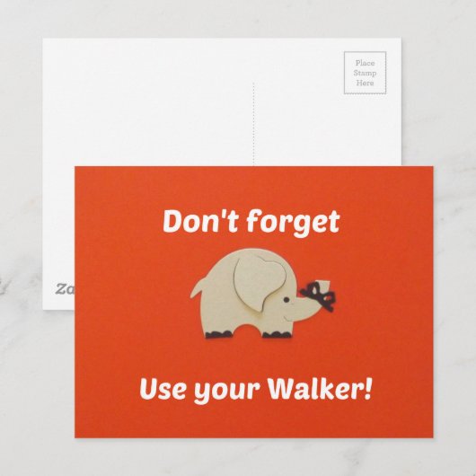 Herinnering voor het gebruik van een wandelaar briefkaart (Voorkant / Achterkant)