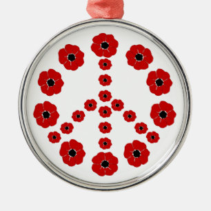 Herinnering voor het Vredessymbool Poppies Metalen Ornament