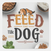 Herinnering voor hondenvoer vierkante sticker (Voorkant)