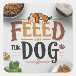 Herinnering voor hondenvoer vierkante sticker