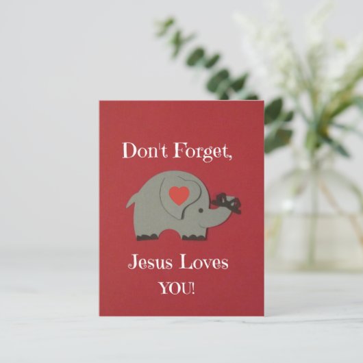 Herinnering voor kinderen dat Jezus van hen houdt! Briefkaart (Staand voorkant)