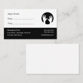 Herinnering voor massagetherapist afsprakenkaartje (Voorkant / Achterkant)