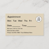 Herinnering voor medische benoeming visitekaartje (Voorkant)